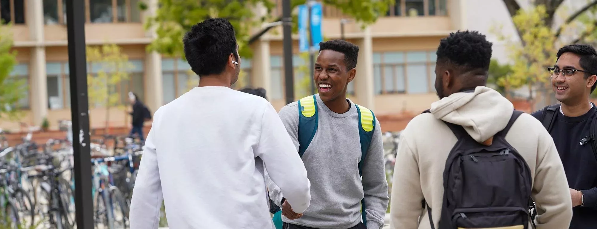 Students immersed in conversation