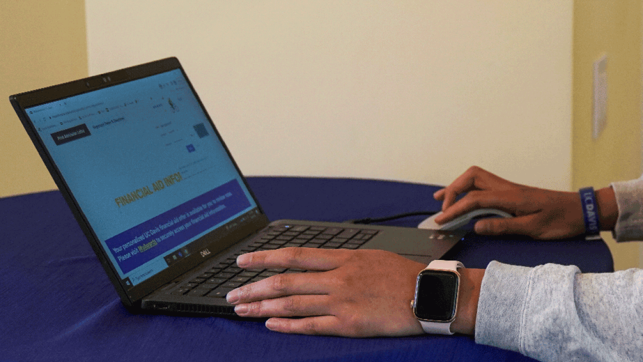 Student using computer