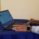 Student using computer